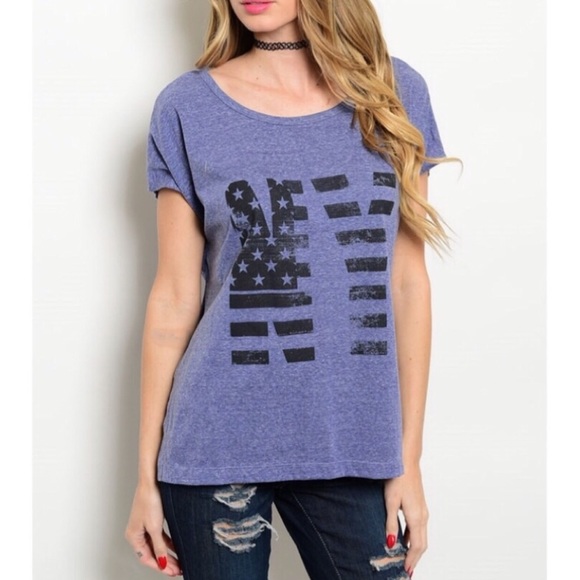 🌺🆕5⭐️Soft Graphic Split Tee - Picture 3 of 6